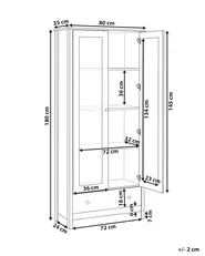 Glass Display Cabinet NORNALUP 80 cm Black_949976