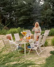 Garden Dining Set 6 Seater CATANIA Metal Beige_1109386