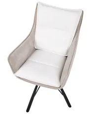 Ruokatuoli pyörivä ANNEBERG Chenille Luonnonvalkoinen/beige_1086518