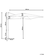 Cantilever Parasol 250 cm MONZA Burgundy_700292