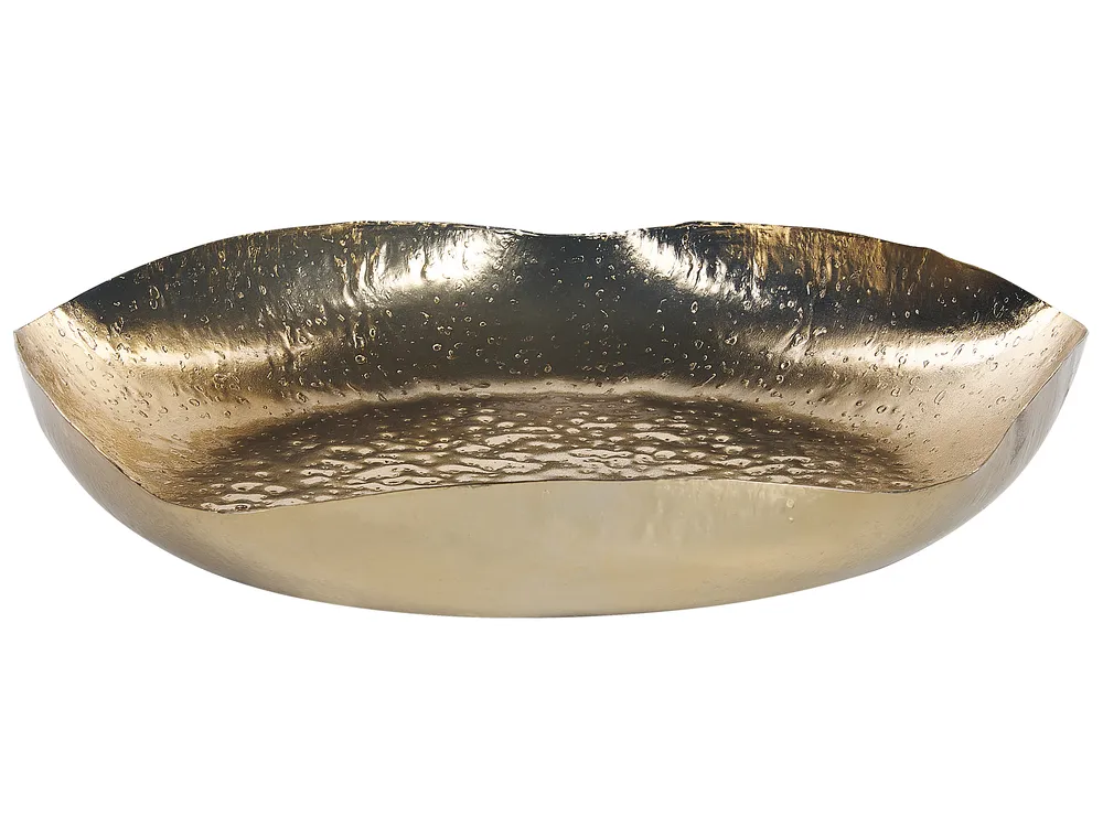 Set of 3 Trinket Dishes UJUNG Metal Gold_849382