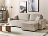 Corner Sofa Bed 3 Seater ABACKA Corduroy Beige Left Hand
