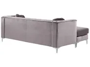 Corner Sofa 3 Seater FLEN Velvet Grey Right Hand_784547