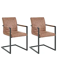Set med 2 konferensstolar BRANDOL Konstläder Brun_1176761