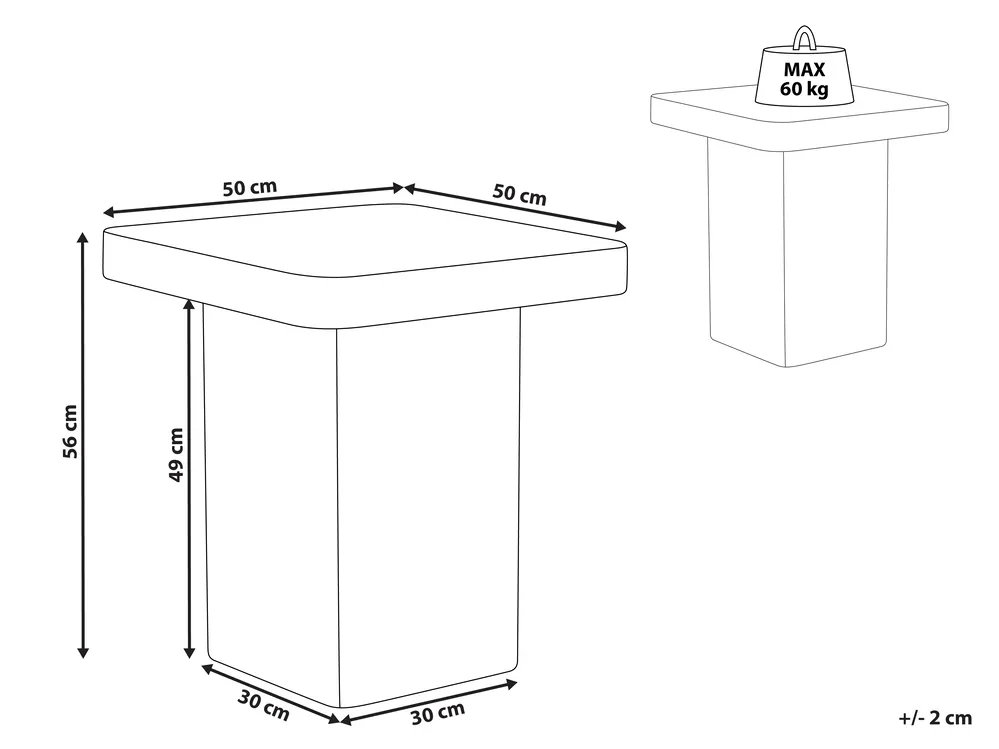 Side Table DUSON Travertine Effect_986990