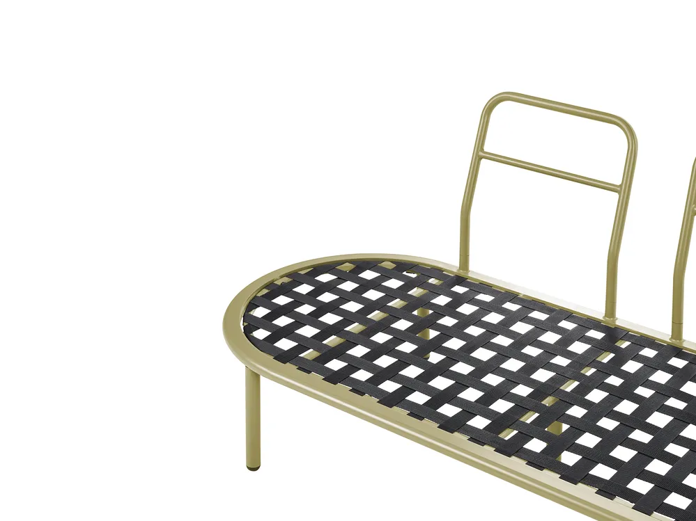Garden Sofa with Table 4 Seater POLLINA Metal Green_1079019