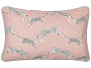 Set of 2 Decorative Cushions ARALES 30 x 50 cm Cotton Pastel Pink Animal Pattern_893100
