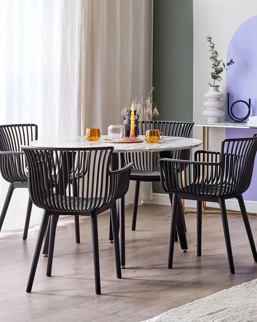 Set of 4 Garden Chairs PESARO Black_825428