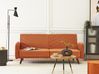 Sofa Bed 3 Seater SENJA Velvet Orange
