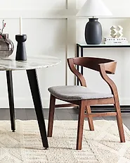 Set med 2 matstolar MAROA Trä Ljusgrå_1172002