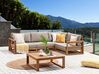 Garden Corner Sofa with Table 4 Seater TIMOR Modular Certified Acacia Wood Light Brown Left Hand