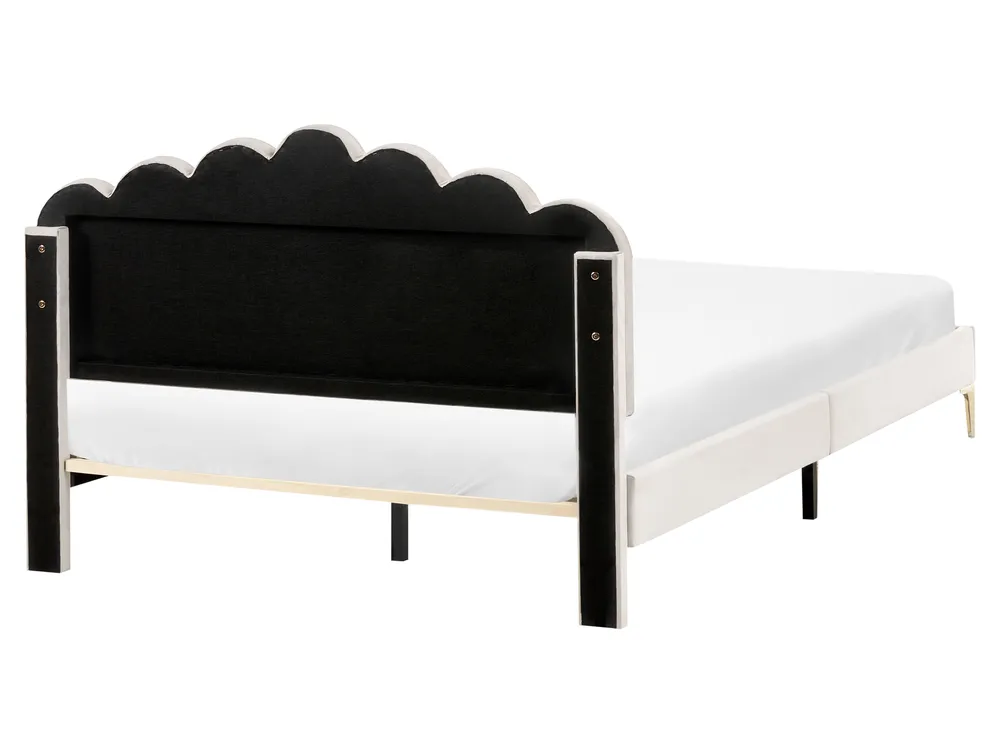Bed Velvet SAUVIAN 160 x 200 cm (EU King Size) Off-White_1014474