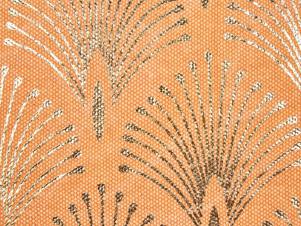 Set med 2 prydnadskuddar HOYA 45 x 45 cm Bomull Orange Geometriskt tryck_892910