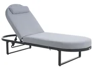 Sun Lounger with Cushion RONCOLO Metal Grey_1116676