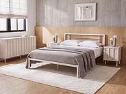 Sänky Metalli CUSSET 160 x 200 cm Vaaleanbeige_1162081