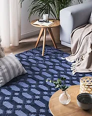 Rug CIZRE Navy Blue 160 x 230 cm Viscose_1182880