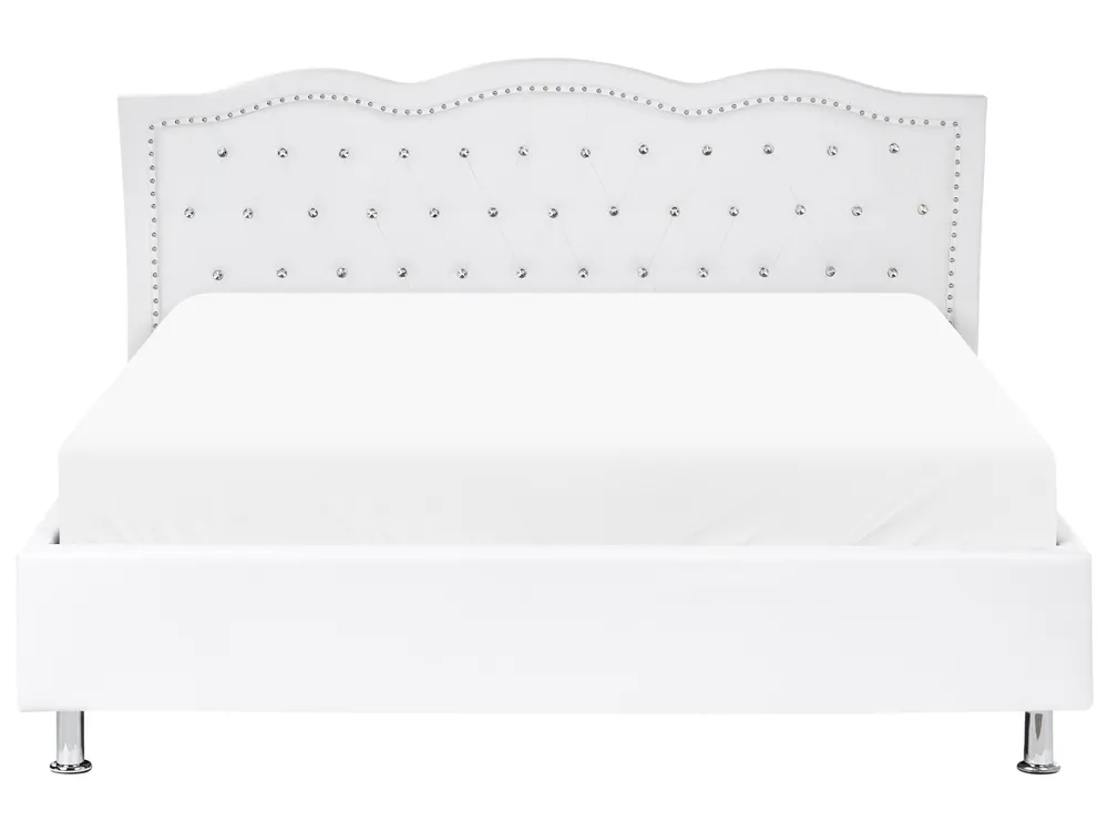 Bed Faux Leather METZ 160 x 200 cm (EU King Size) White_749068