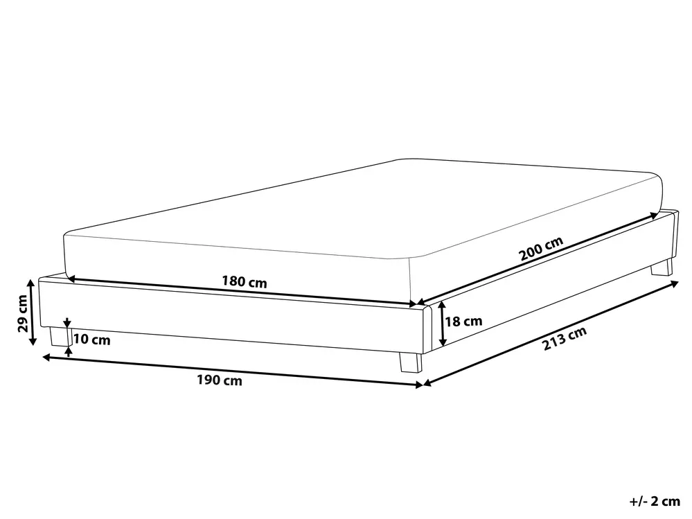 Sänky ilman sängynpäätyä Buklee ROANNE 180 x 200 cm Tummanvihreä_992203