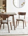 Set of 2 Dining Chairs HOLLY Wood Brown/ Beige