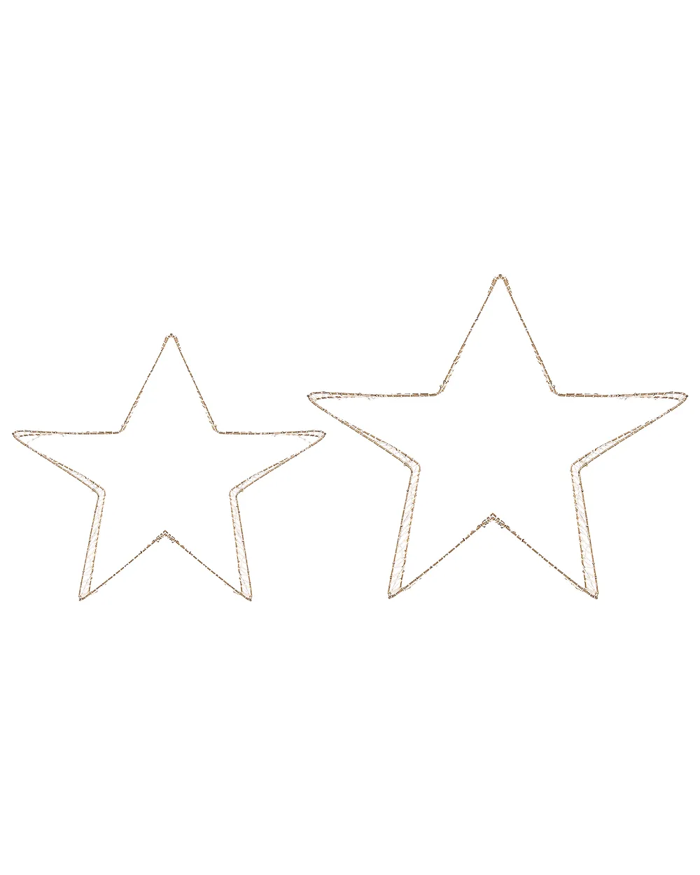 Set of 2 Christmas Decorations LED ITALLA 30/38 cm Star Gold
