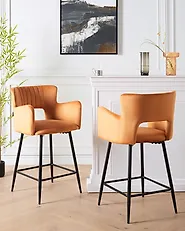Baarituolisetti 2 kpl SANILAC Sametti Oranssi_1172741