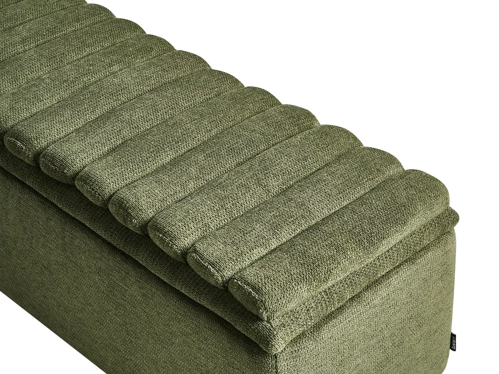 Upholstered Storage Bench SALIDA Fabric Green_1038317