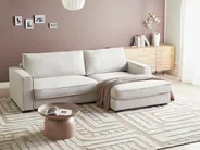 Corner Sofa RENDERS Fabric Light Beige Left Hand_988144