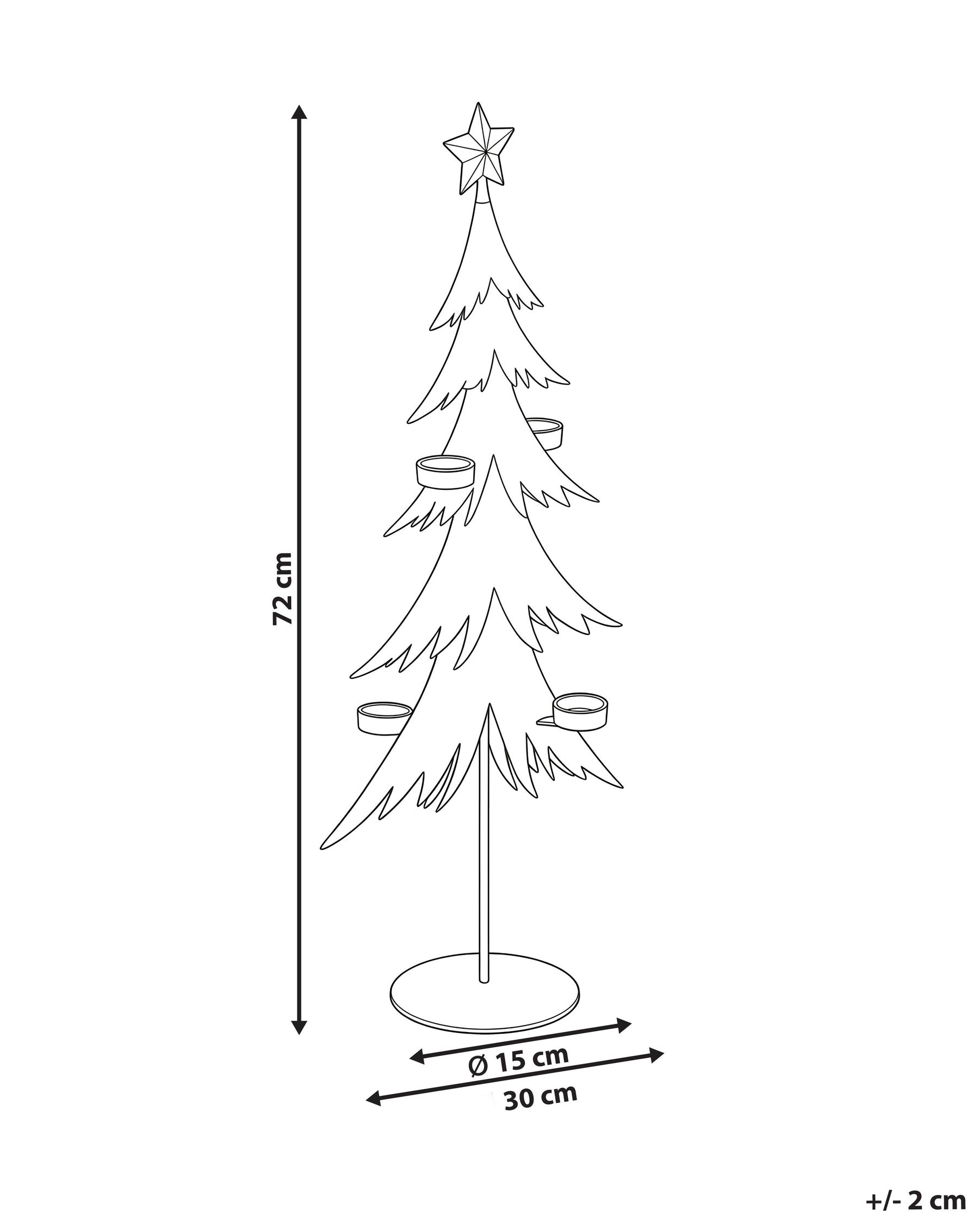 Ljusstake JOUKIO 72 cm Metall Guld_1175766