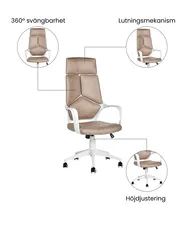 Kontorsstol DELIGHT Fuskmocka Sandbeige_1073921