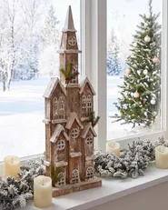 Christmas Decoration LED NILAKA 85 cm House Light Brown_1146017