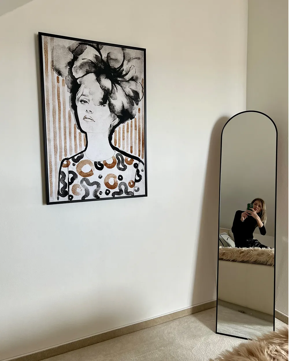 Standing Mirror BAGNOLET 150 cm Metal Black_856434