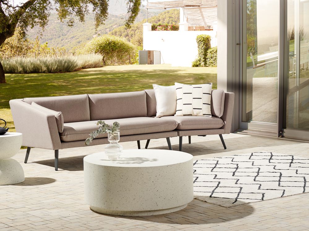 Hagesofa 3-seter LORETELLO Beige Høyrevendt