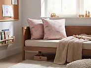 Koristetyynysetti 2 kpl ARALES 45 x 45 cm Puuvilla Pastellipinkki Eläinkuvio_1187917