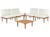 Garden Lounge Set with Table 4 Seater FRASCATI Modular Certified Acacia Wood Off-White