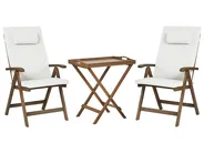 Bistro Set AMANTEA PREMIUM Acacia Wood Off-White_1066310