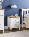 2 Drawer Bedside Table SHILLINGTON Pine Wood Brown/ White