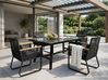 Garden Dining Set 4 Seater CANETTO with Cushions Metal Black