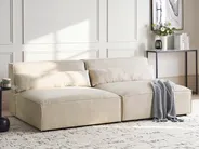 Modular Sofa 2 Seater HELLNAR Velvet Light Beige_910814