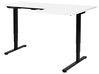 Elektriskt justerbart hörnskrivbord DESTINES 160 cm 109 cm Vit/ Svart Högervänd