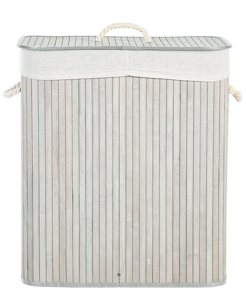 Laundry Basket KANDY Bamboo Light Grey 100 L_849129