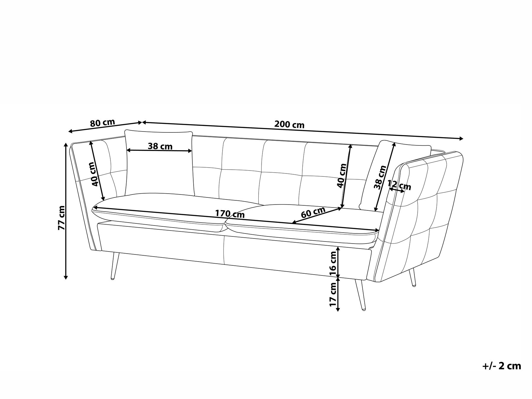 Soffa 3-sits FREDERICA Sammet Rosa_766887