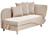 Right-Hand Chaise Longue MERI with Storage Faux Linen Light Brown_937693