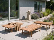 Garden Lounge Set with Table 2 Seater GIAVENO Acacia Wood Off-White_989237
