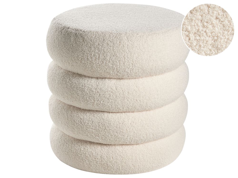 Pouffe SUMPTER Boucle Off-White