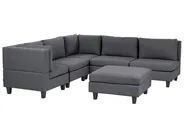 Modular Corner Sofa 5 Seater UNSTAD with Ottoman Fabric Dark Grey Right Hand_924657