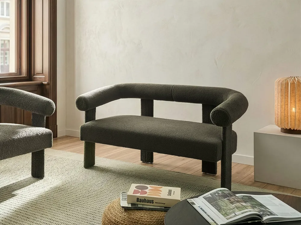 Sofa 2 Seater ILBRO Boucle Dark Green