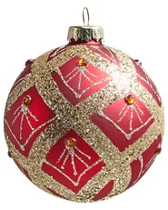 Set med 50 julgranskulor SPARKLE Glas Röd/ guld_1062251