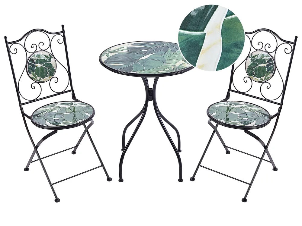 Bistro Set Folding COZZANA Metal Black