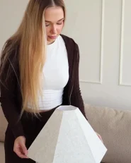 Golvlampa DEMBI Konstlinne Ljusbeige_1039302