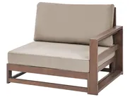 Garden Corner Sofa 2 Seater TIMOR Modular Certified Acacia Wood Dark Brown_853448